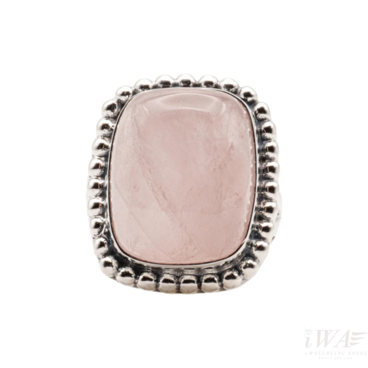 Rose Quartz gemstone ring in Sterling Silver