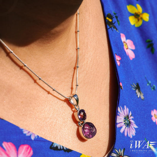 Amethyst Dangle pendant Silver Jewellery