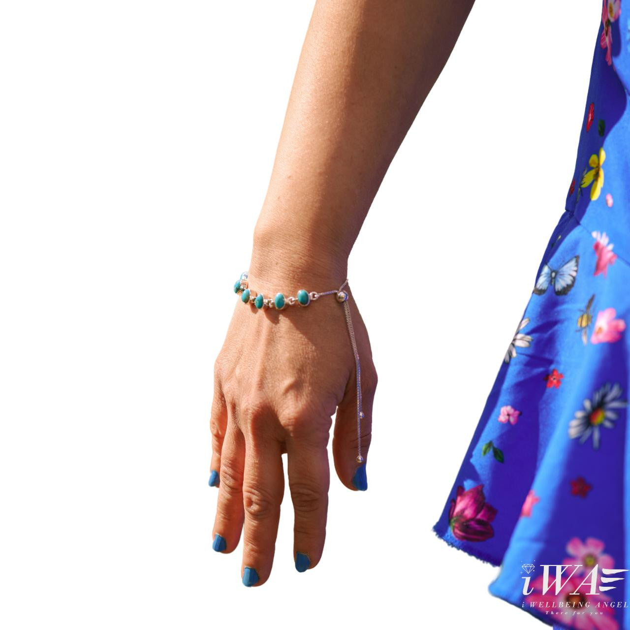 Mexican Turquoise Deca Slider Bracelet Silver Jewellery
