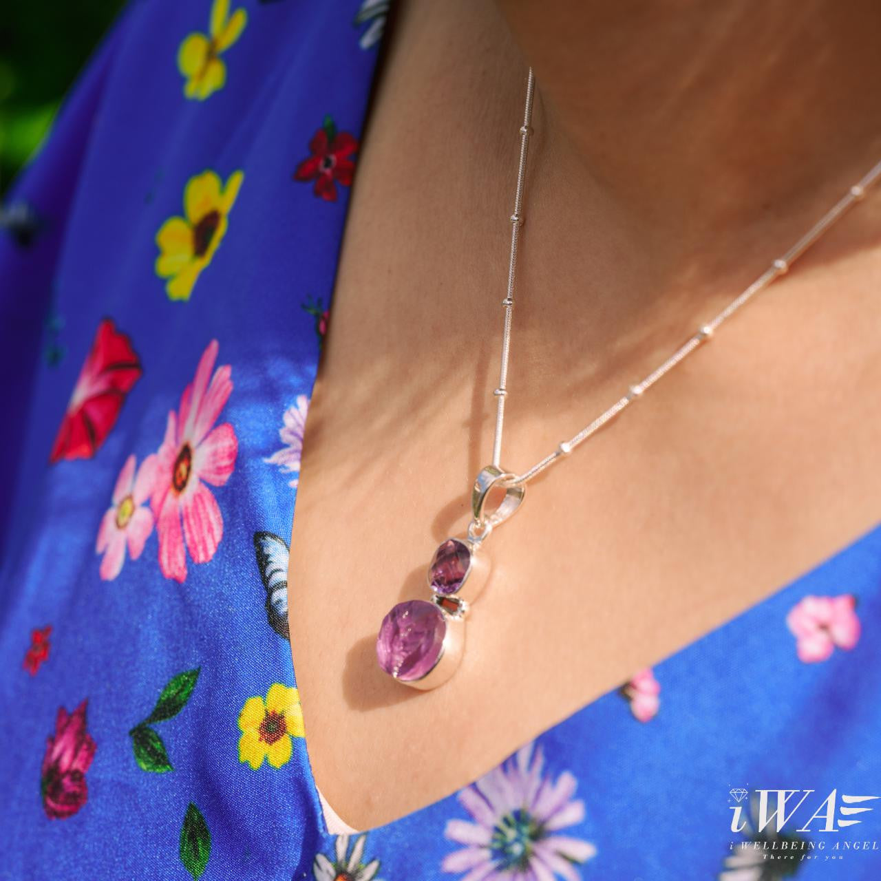 Amethyst Dangle pendant Silver Jewellery