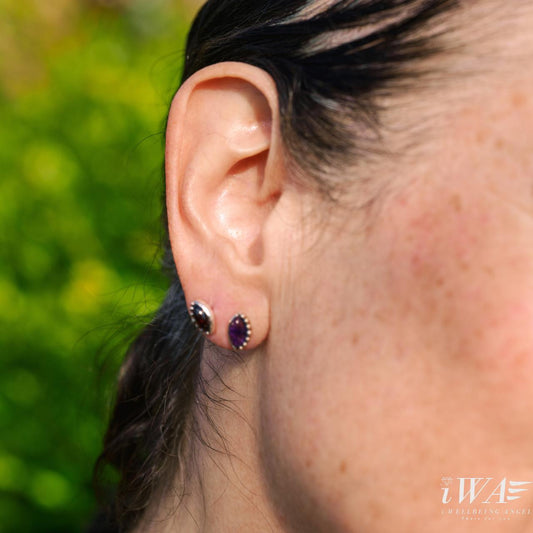 Amethyst Stud Earring Silver Jeweller