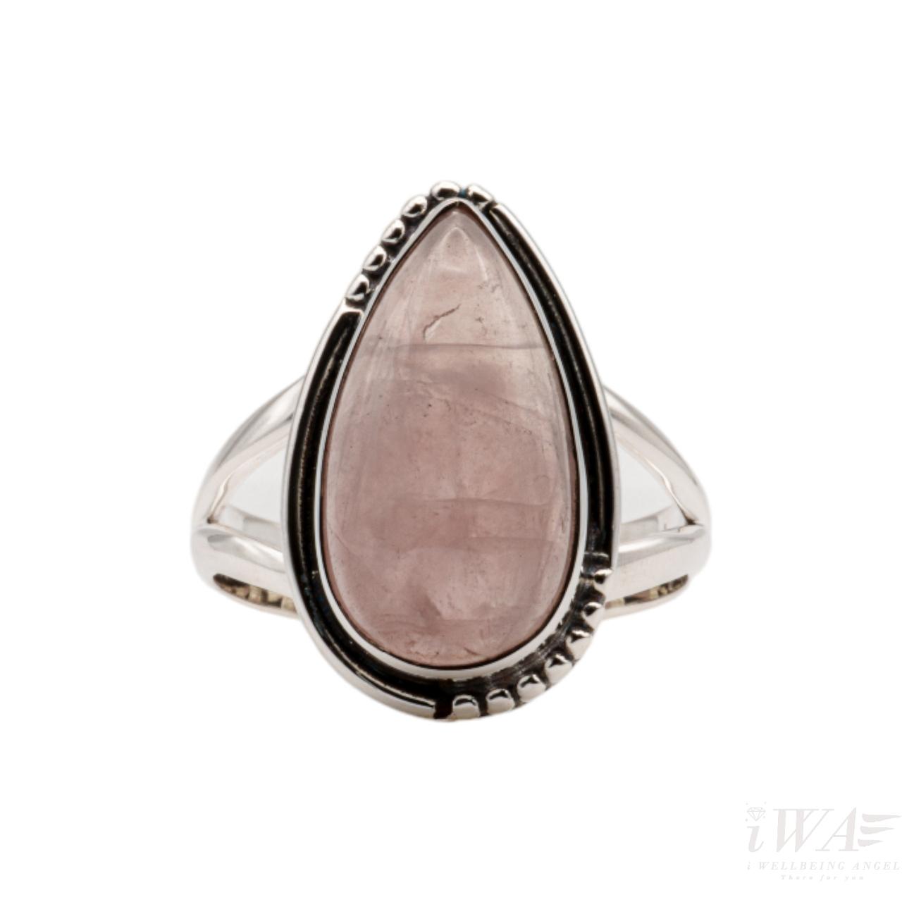 Rose Quartz gemstone ring in Sterling Silver