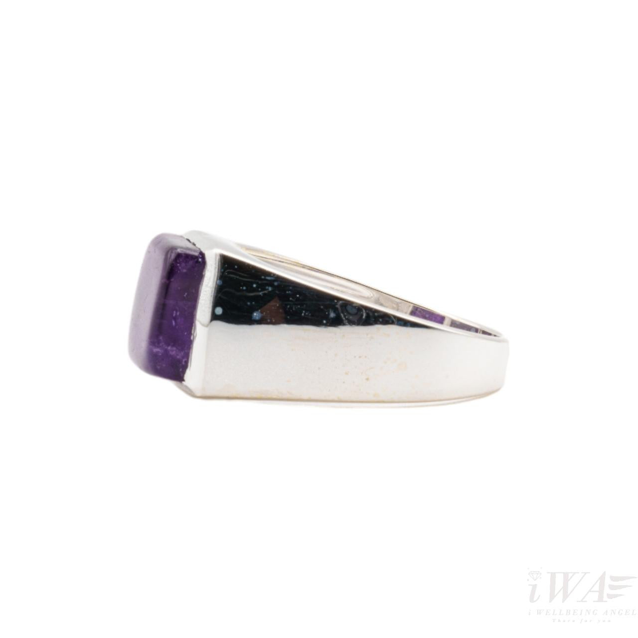 Amethyst Carre Ring Silver Jewellery