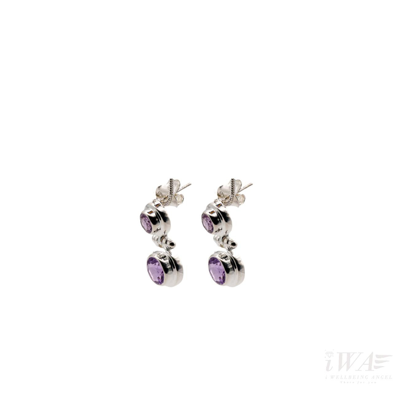 Amethyst Dangle push back Earring