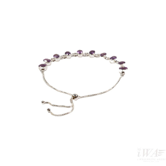 Amethyst Deca Slider Bracelet Silver Jewellery
