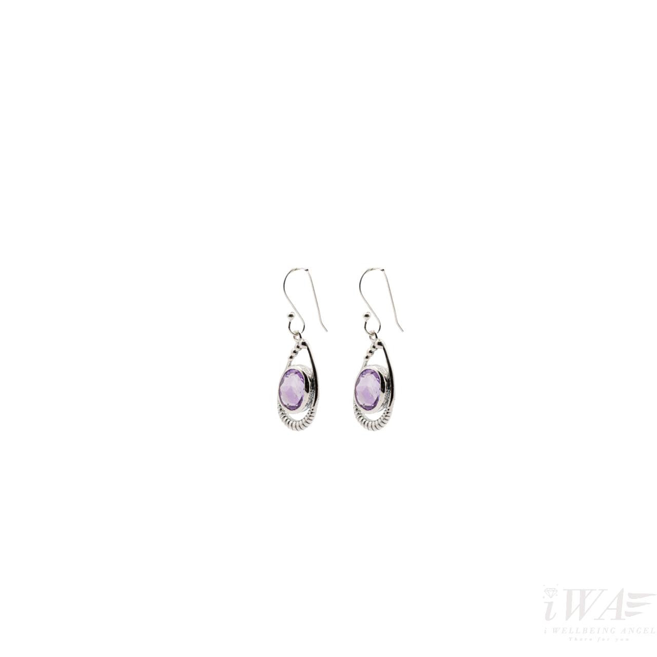 Amethyst Delight hook Earring Silver Jewellery