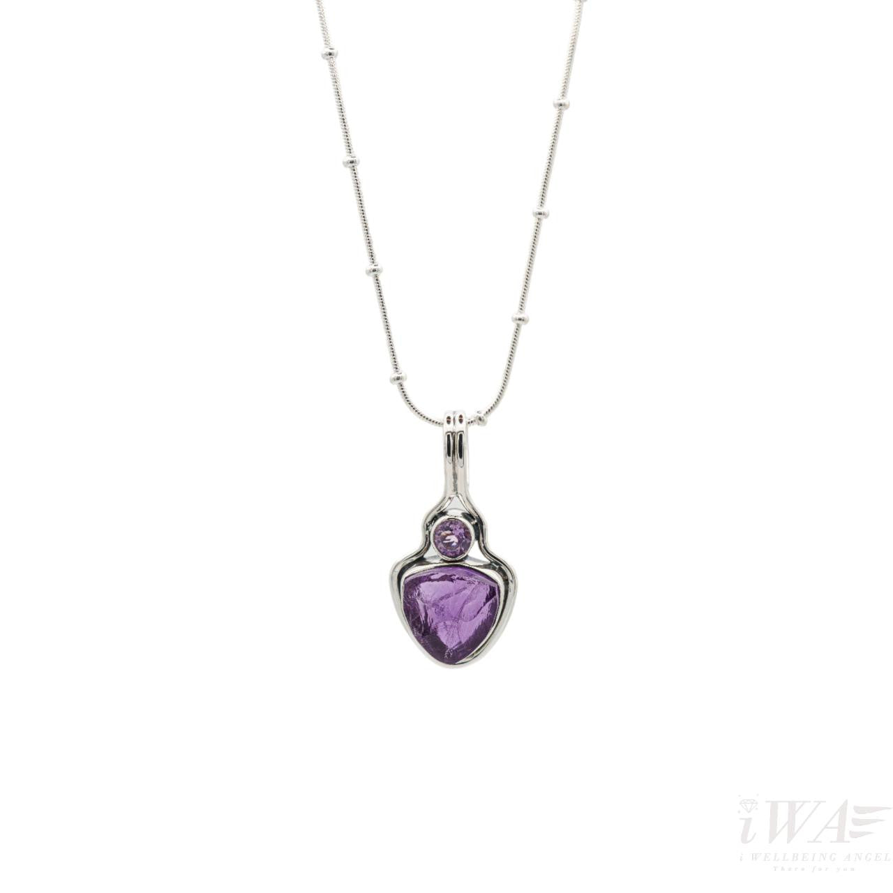 Amethyst Heart Pendant Silver Jewellery