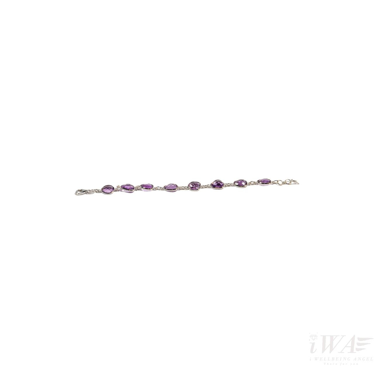 925 Sterling Silver Bracelet with Amethyst side