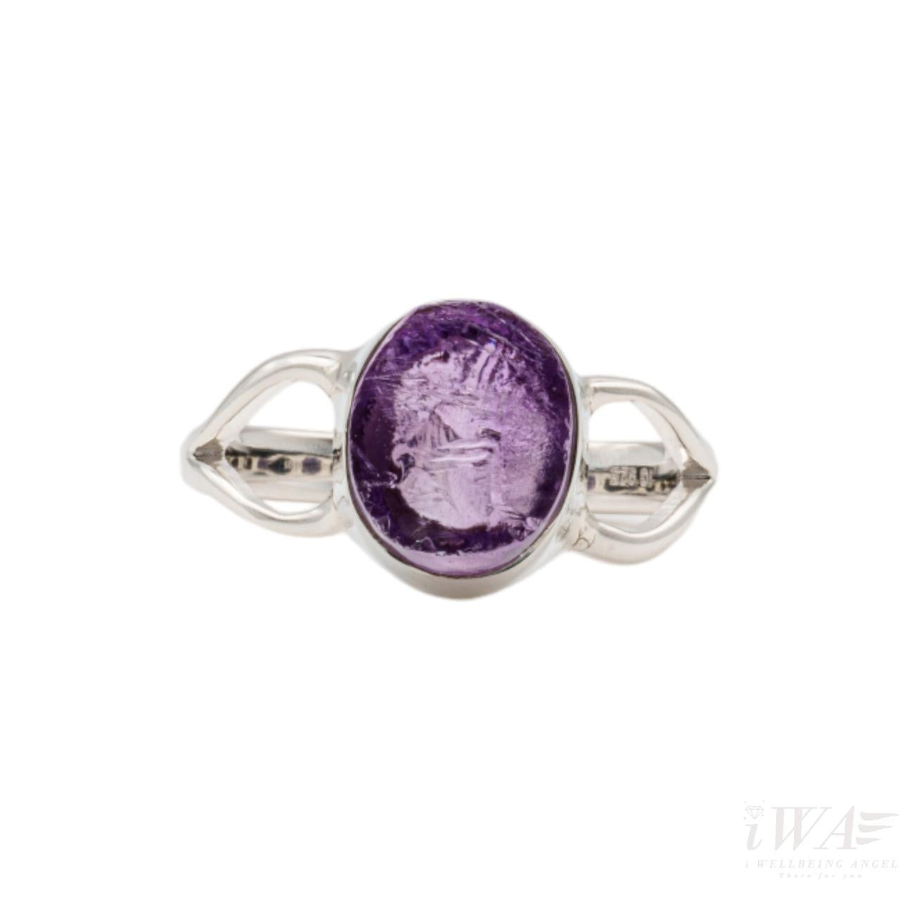 Amethyst Ring Silver Jewellery front