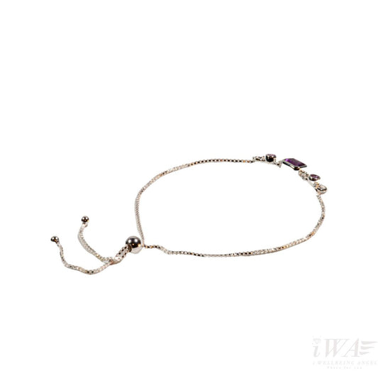 Amethyst Quinque Slider Bracelet Silver Jewellery