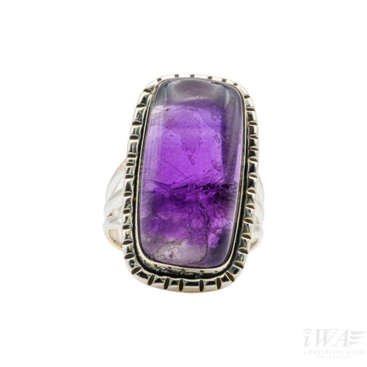 Amethyst Rectangle Trois Silver Ring