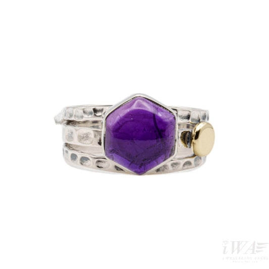 Amethyst Tribus Ring Silver Jewellery