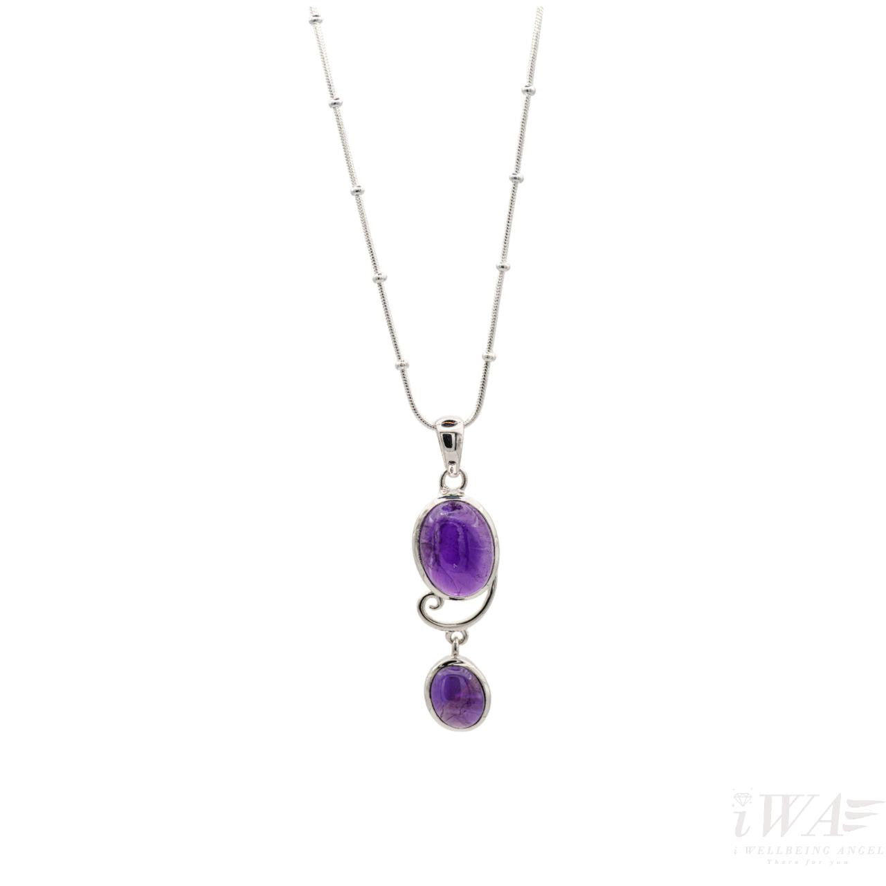 Amethyst Victoria Pendant Necklace Silver Jewellery