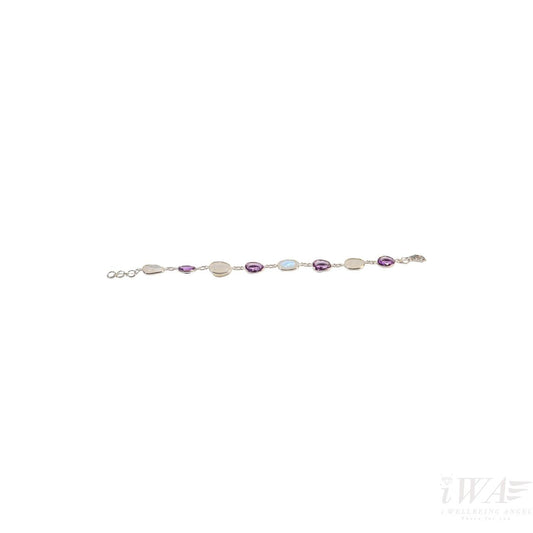 Amethyst and Rose Quartz Octingenti gemstone bracelet