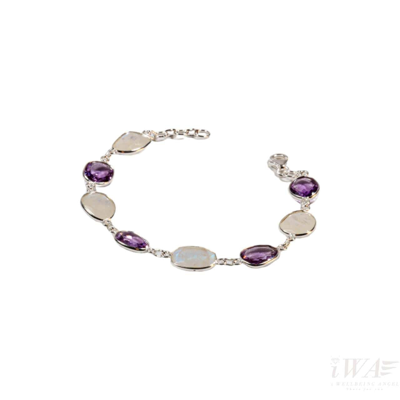 Amethyst and Rose Quartz Octingenti gemstone bracelet