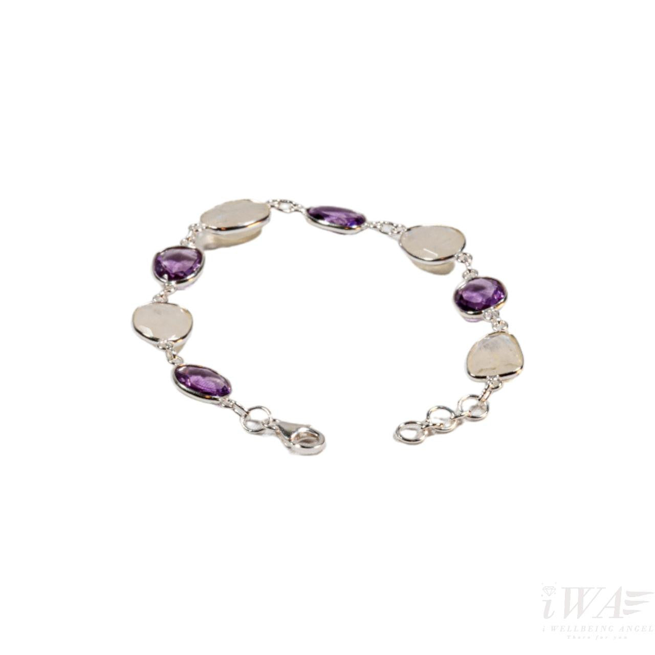 Amethyst and Rose Quartz Octingenti gemstone bracelet