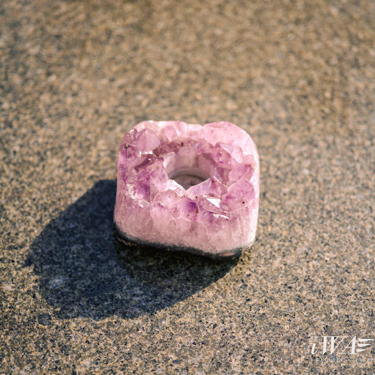Polished Amethyst Candle holder for home or office space