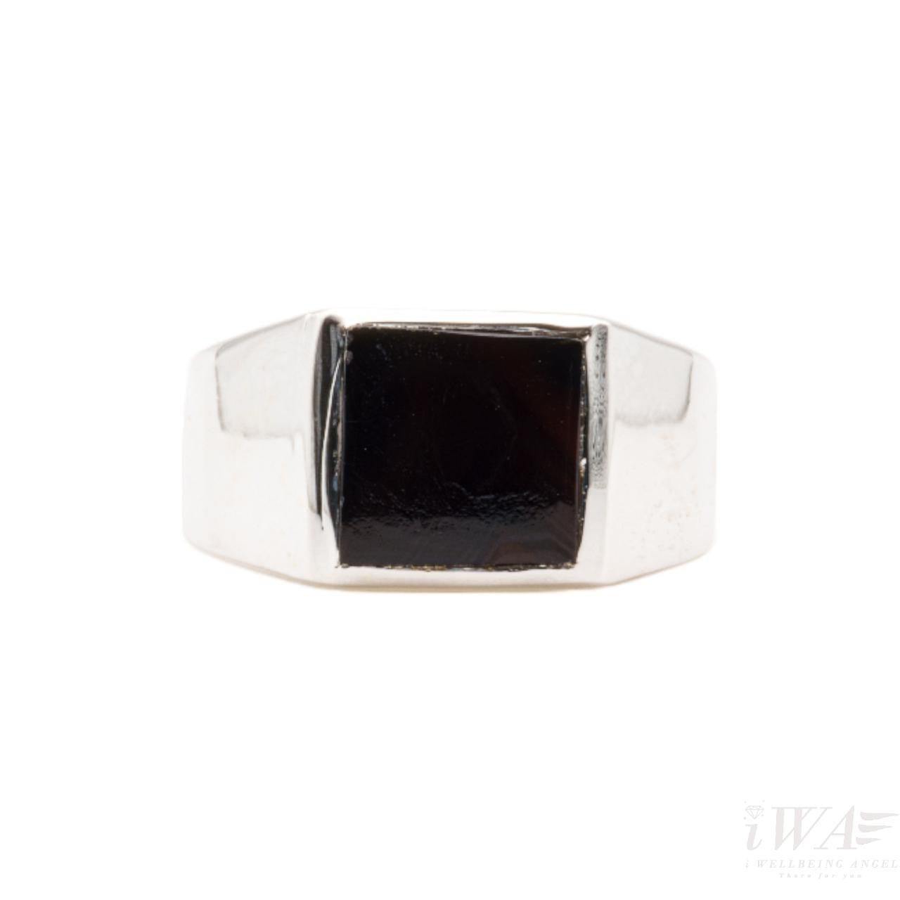 Black Onyx Carre Ring Silver Jewellery