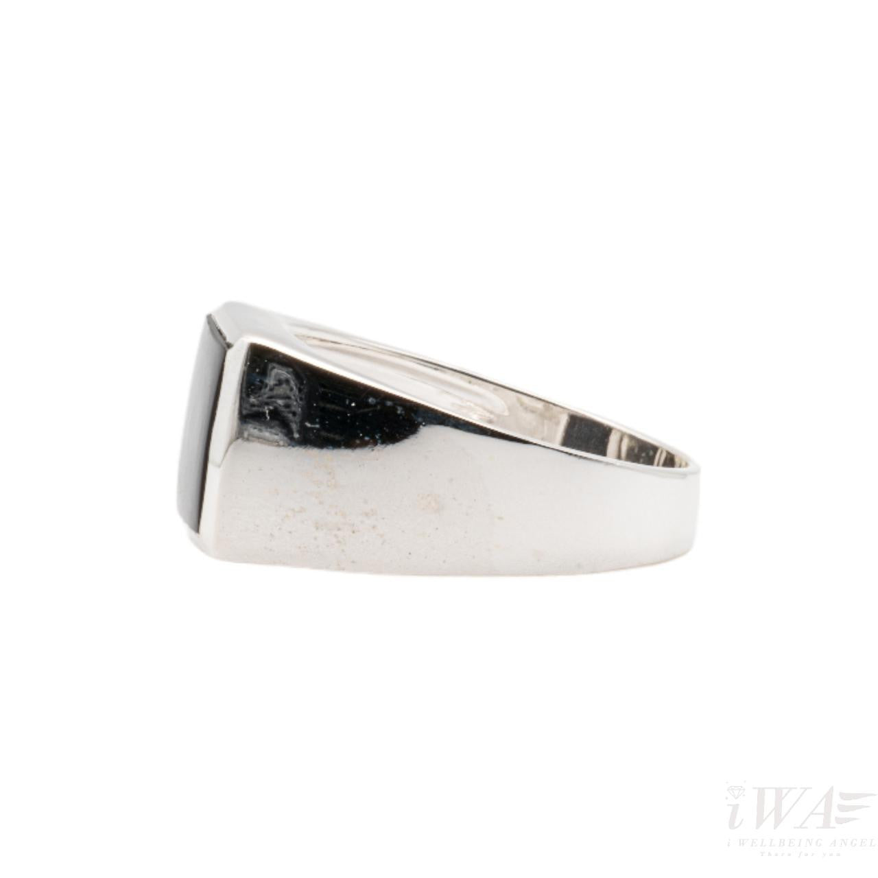 Black Onyx Carre Ring Silver Jewellery