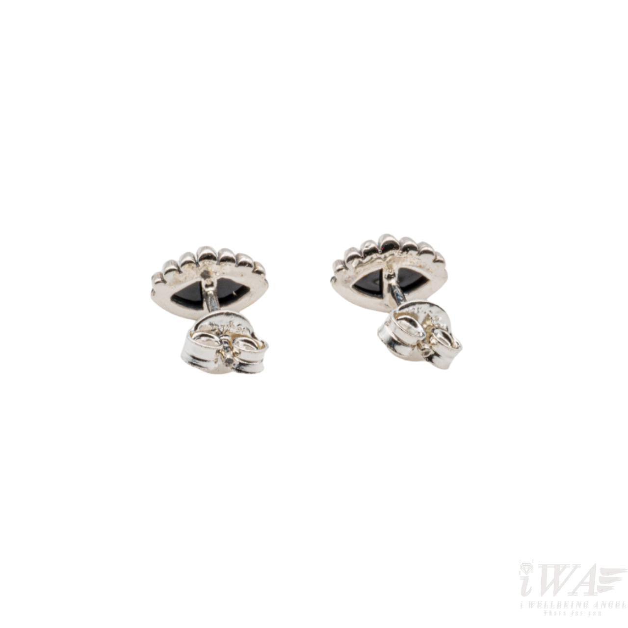 Black Onyx Stud Earring Silver Jewellery
