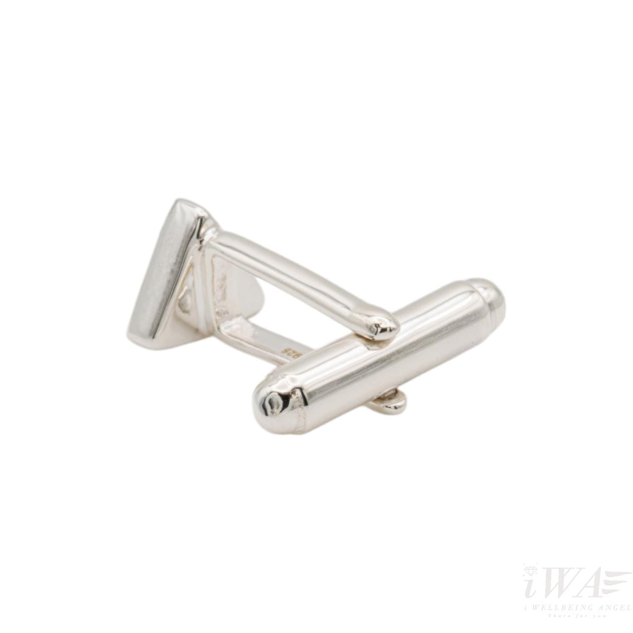 Black Onyx Triangulus Cufflinks Silver Jewellery