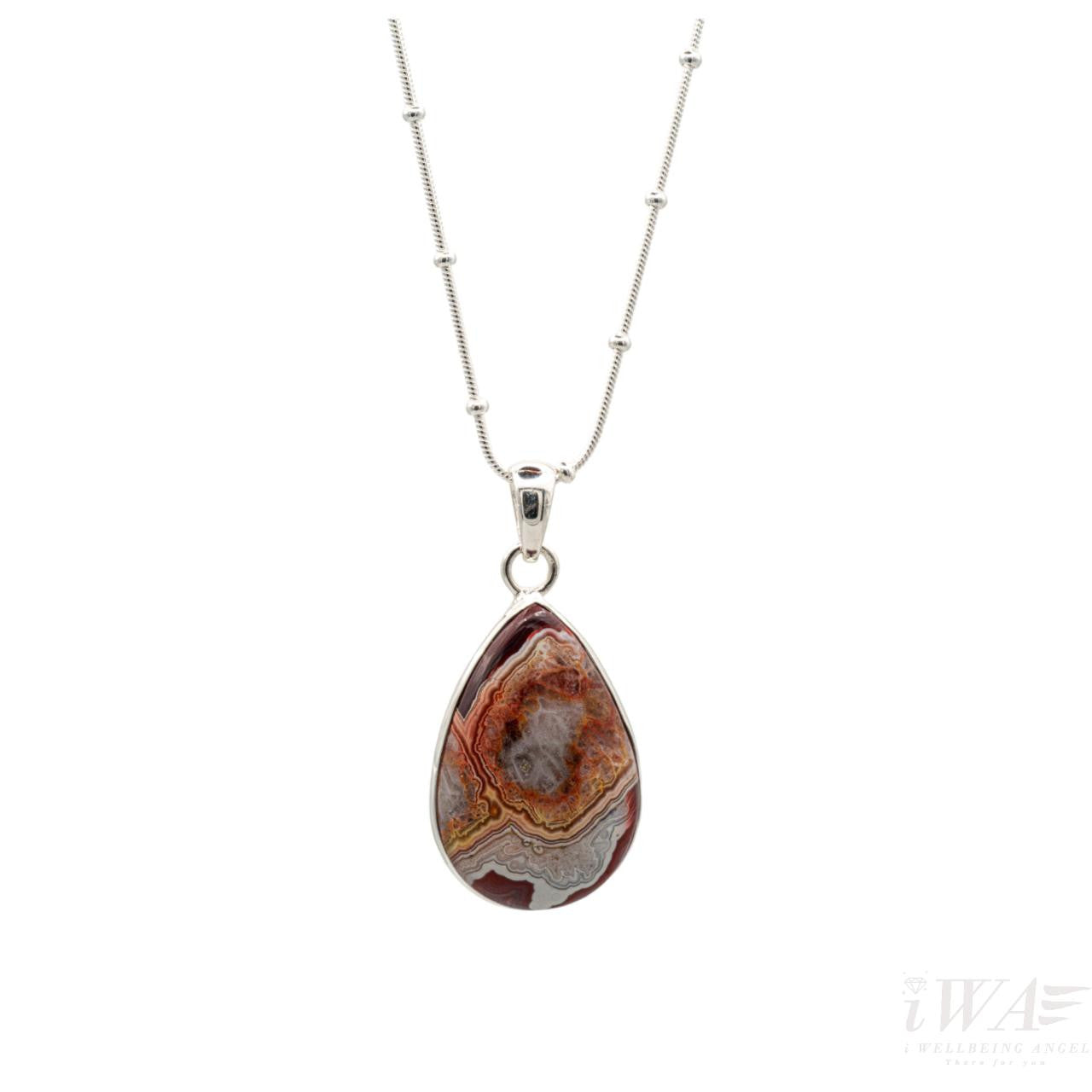 Crazy Lace Agate Pendant Silver Jewellery