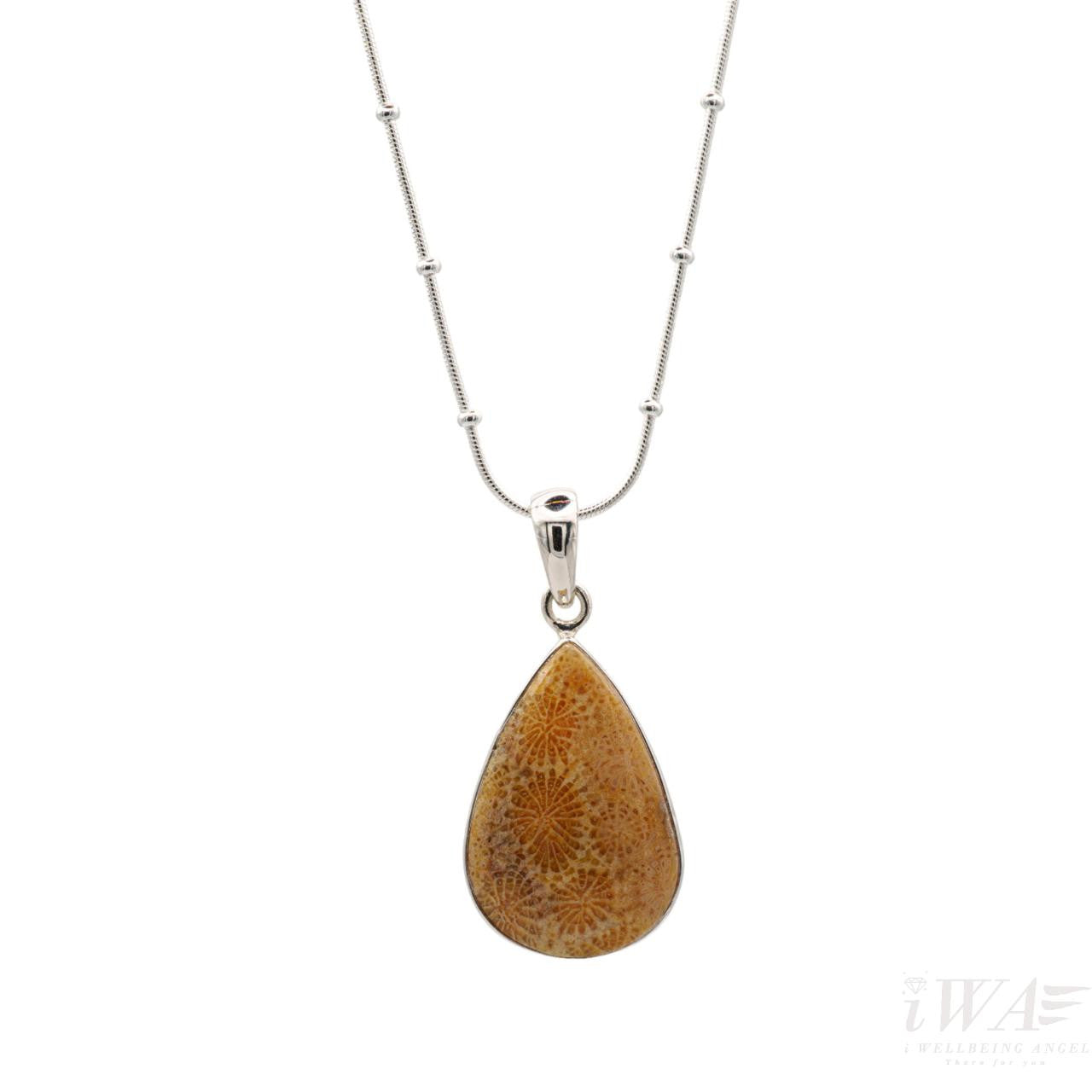 Fossil Coral Pendant Silver Jewellery