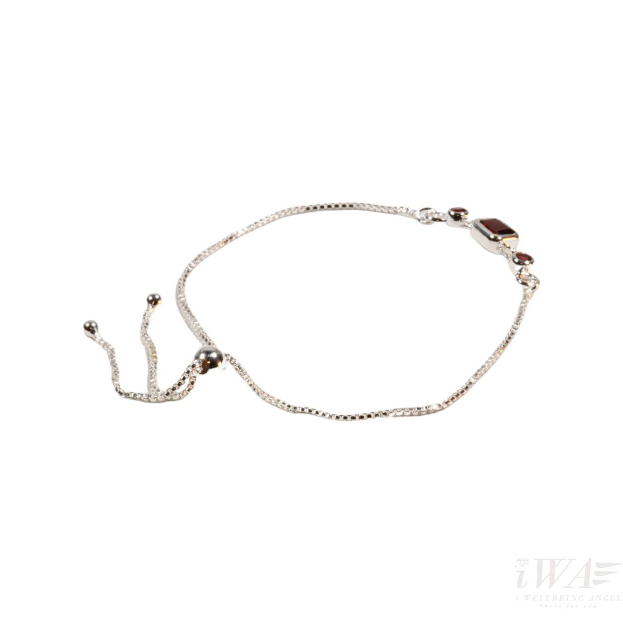 Garnet Quinque Slider gemstone bracelet