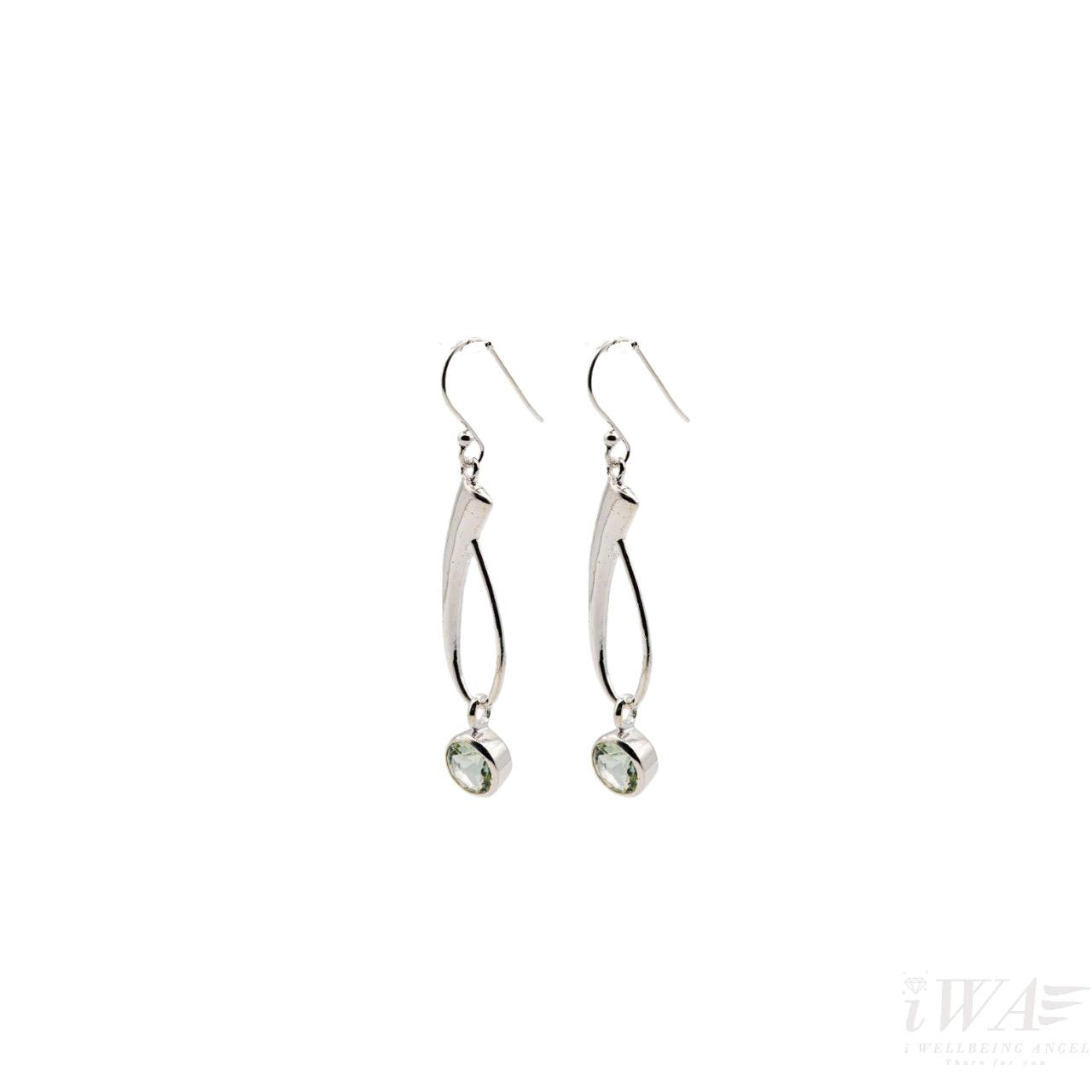 Green Amethyst Harmony Hook Earring Silver Jewellery