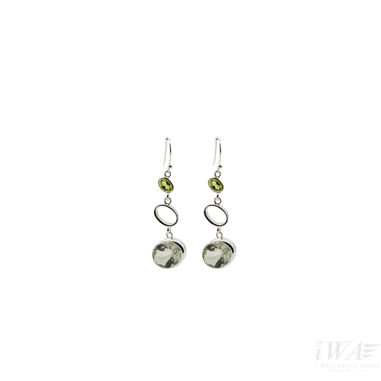 Green Amethyst Joy hook Earring Silver Jewellery