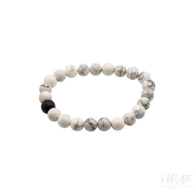 Howlite with Lava Crystal bracelet