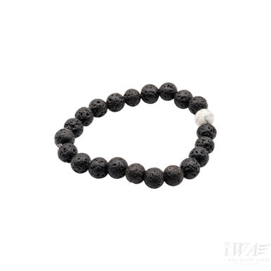Lava with Howlite Crystal bracelet