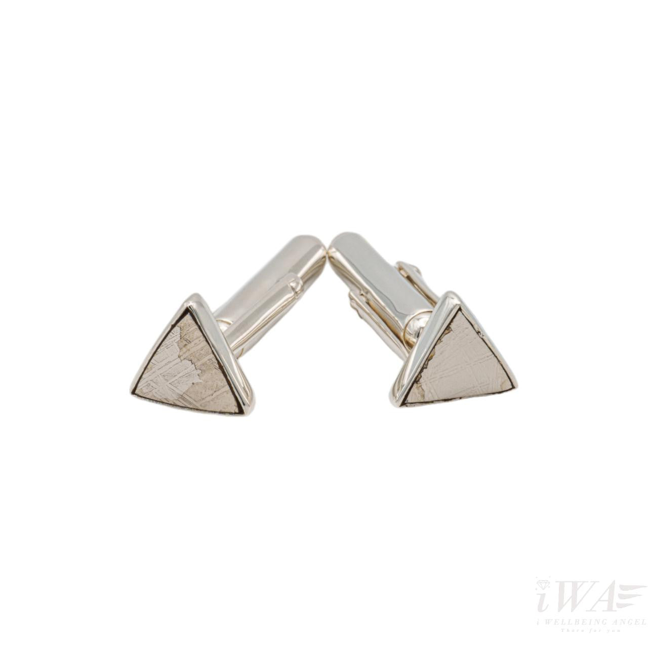 Meterorite Slice Triangulus Cufflinks Silver Jewellery