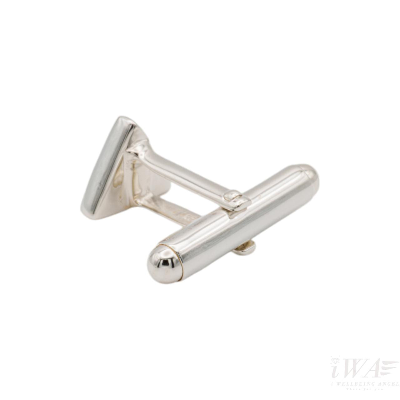 Meterorite Slice Triangulus Cufflinks Silver Jewellery