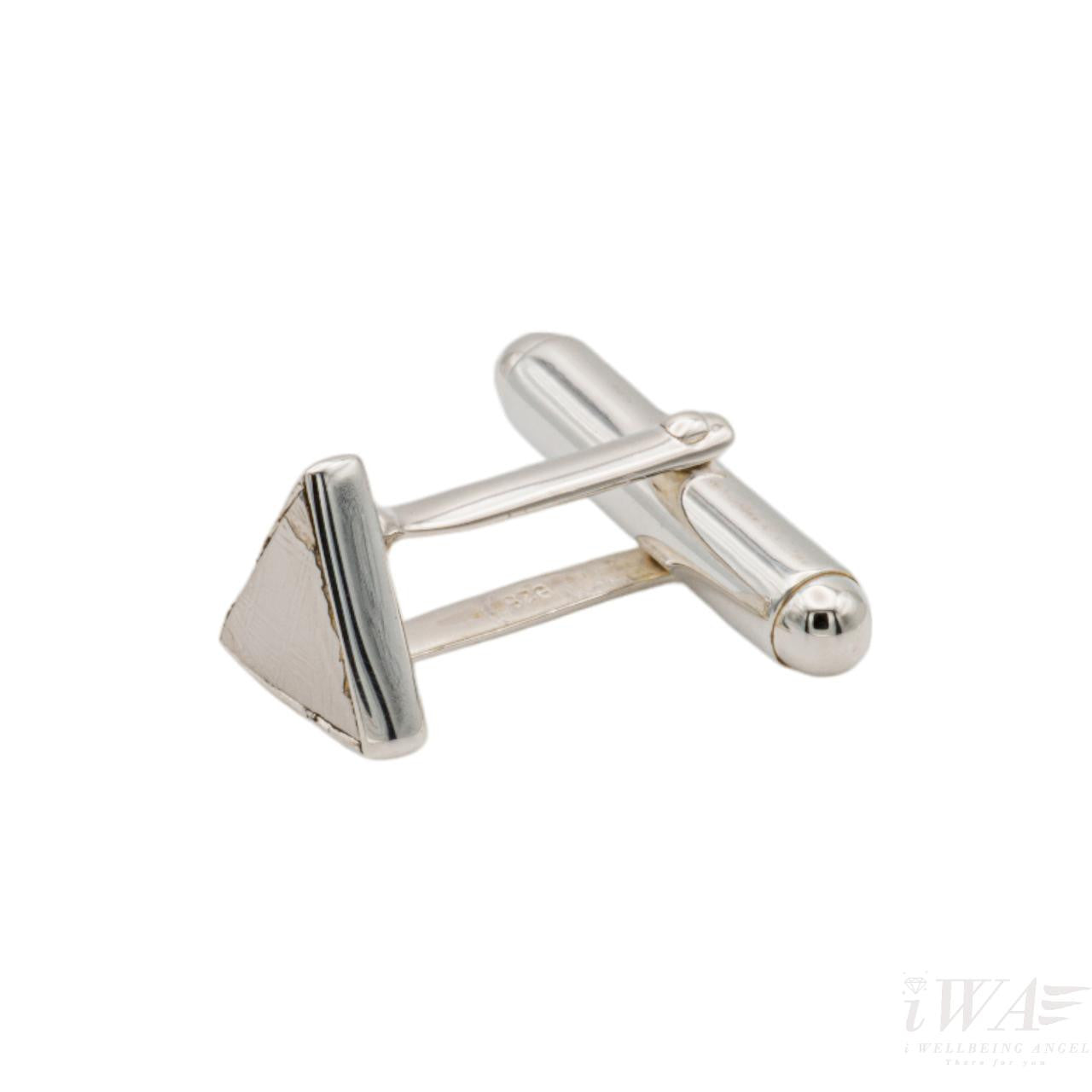 Meterorite Slice Triangulus Cufflinks Silver Jewellery