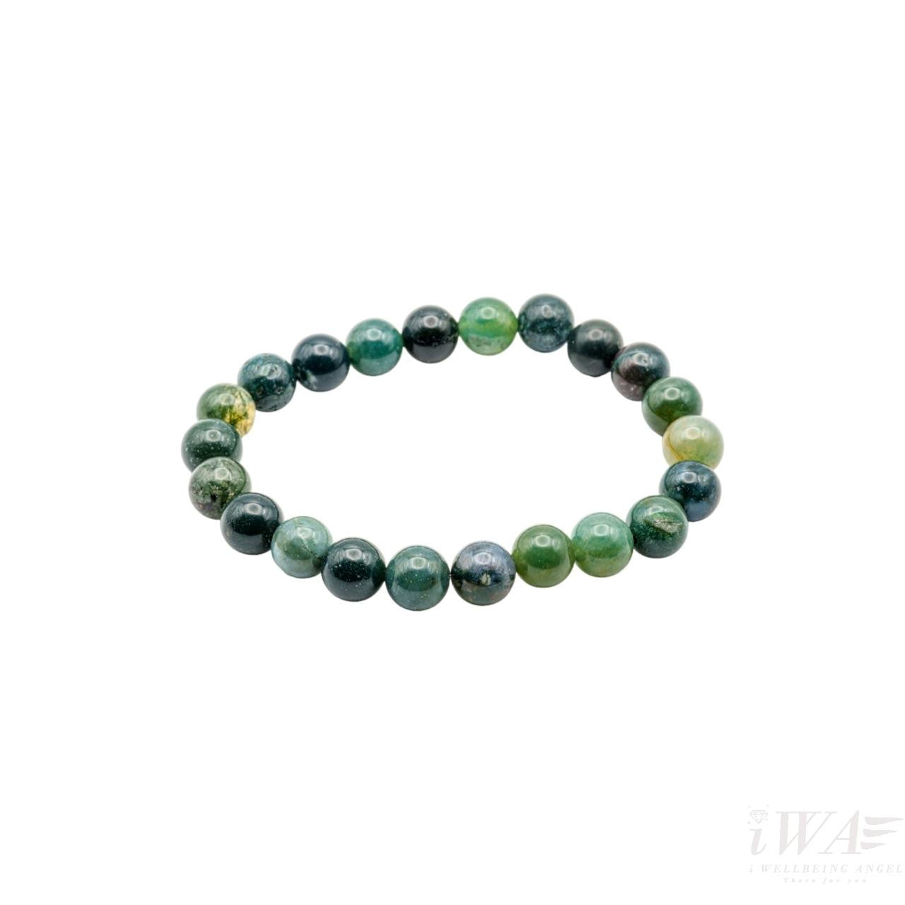 Moss Agate Crystal Bracelet 8mm