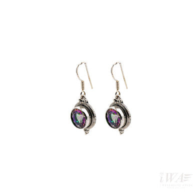 Mystic Quartz Raindrop hook gemstone earring
