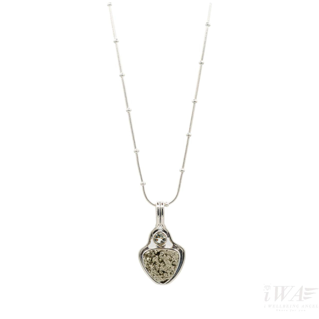Pyrite Pendant with Green Amethyst