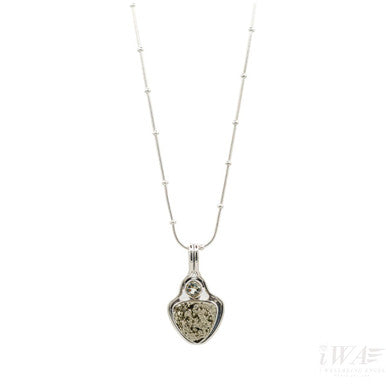 Pyrite with Green Amethyst Heart pendant