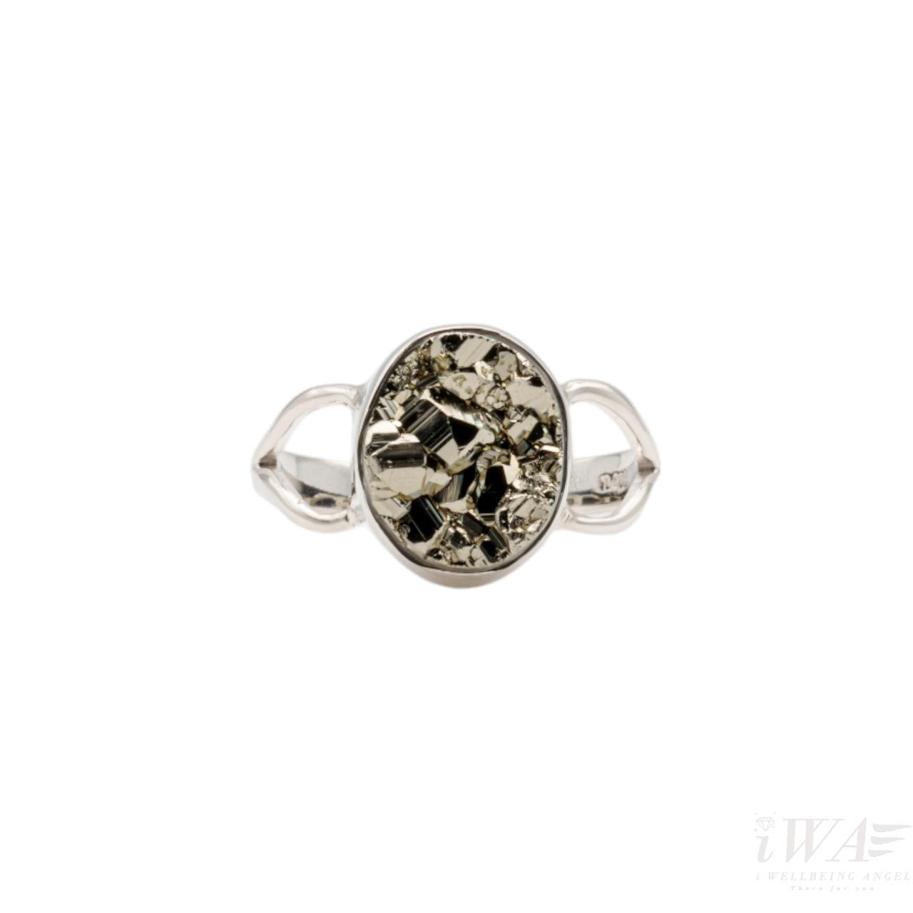 Pyrite Ring IWA's Oculus Silver Jewellery front view