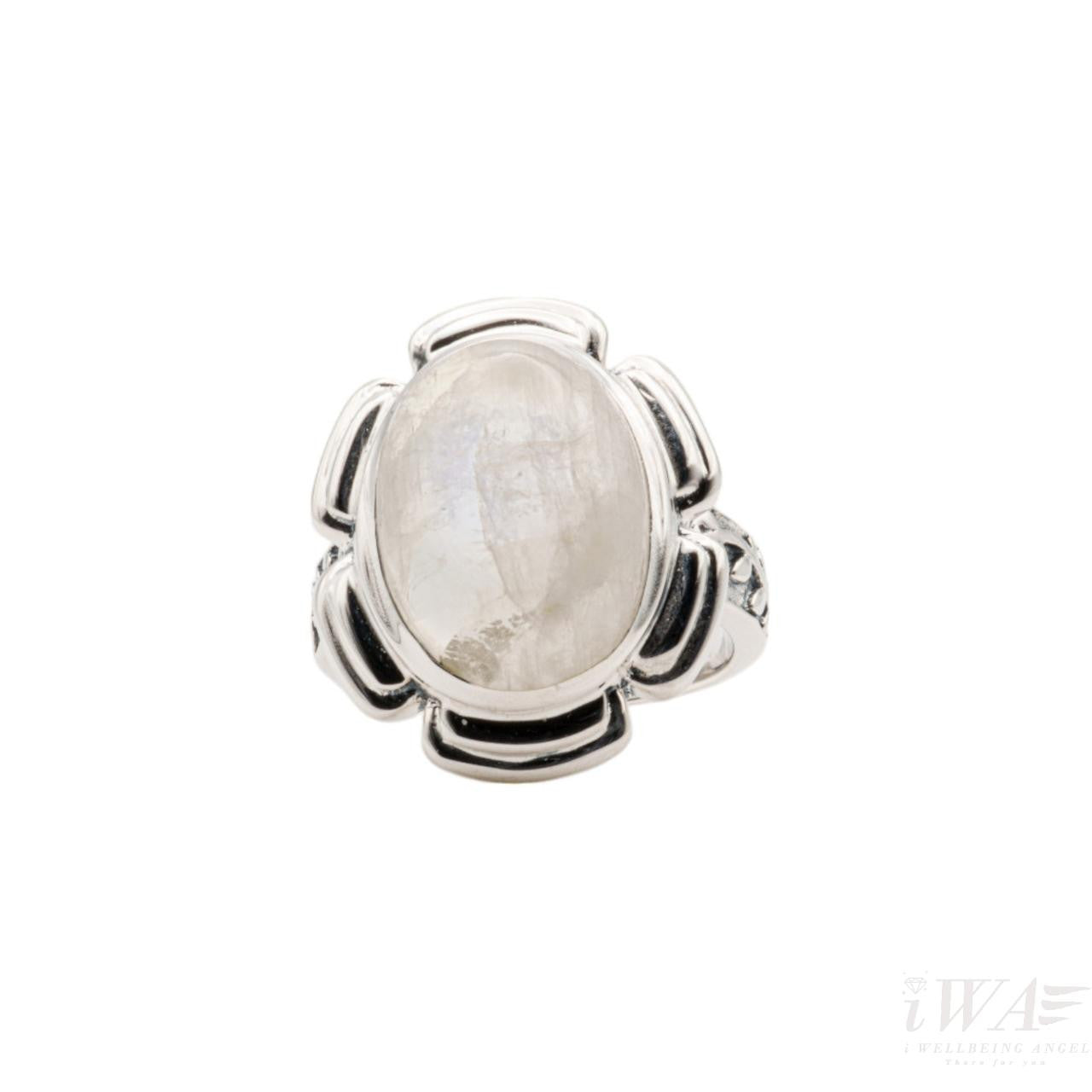 Rainbow Moonstone Floreo Ring Silver Jewellery
