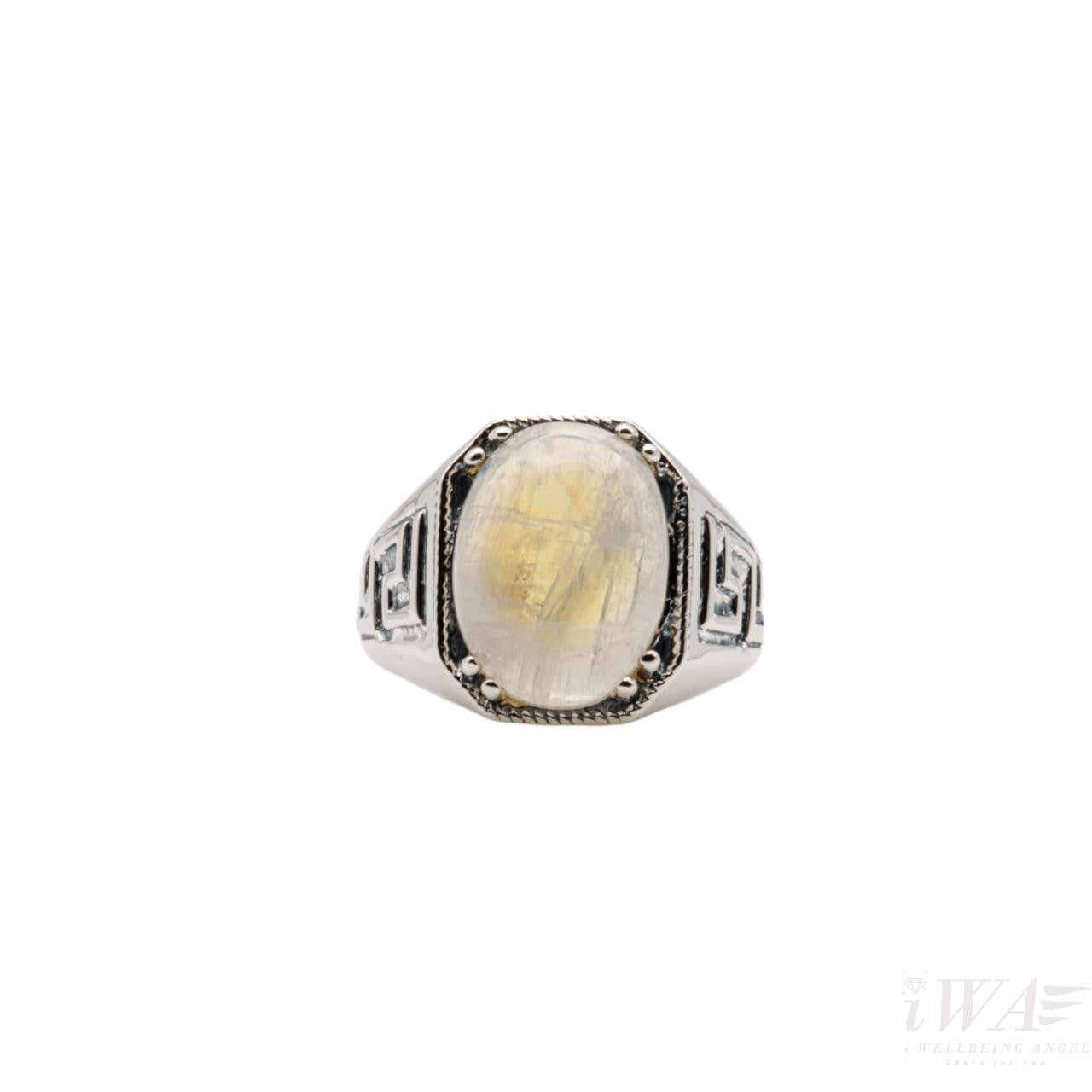 Rainbow Moonstone Fortis gemstone ring