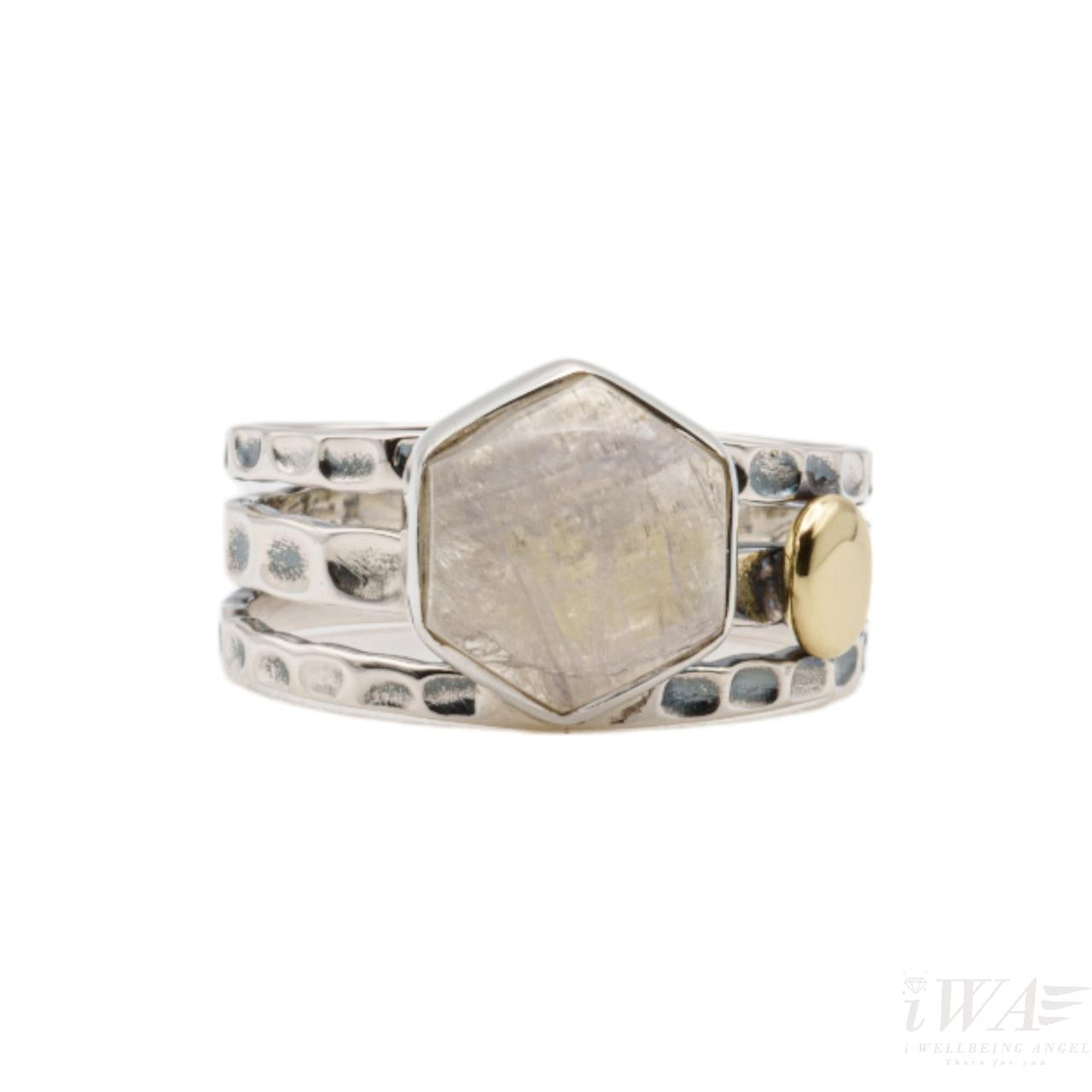 Rainbow Moonstone Tribus Ring Silver Jewellery