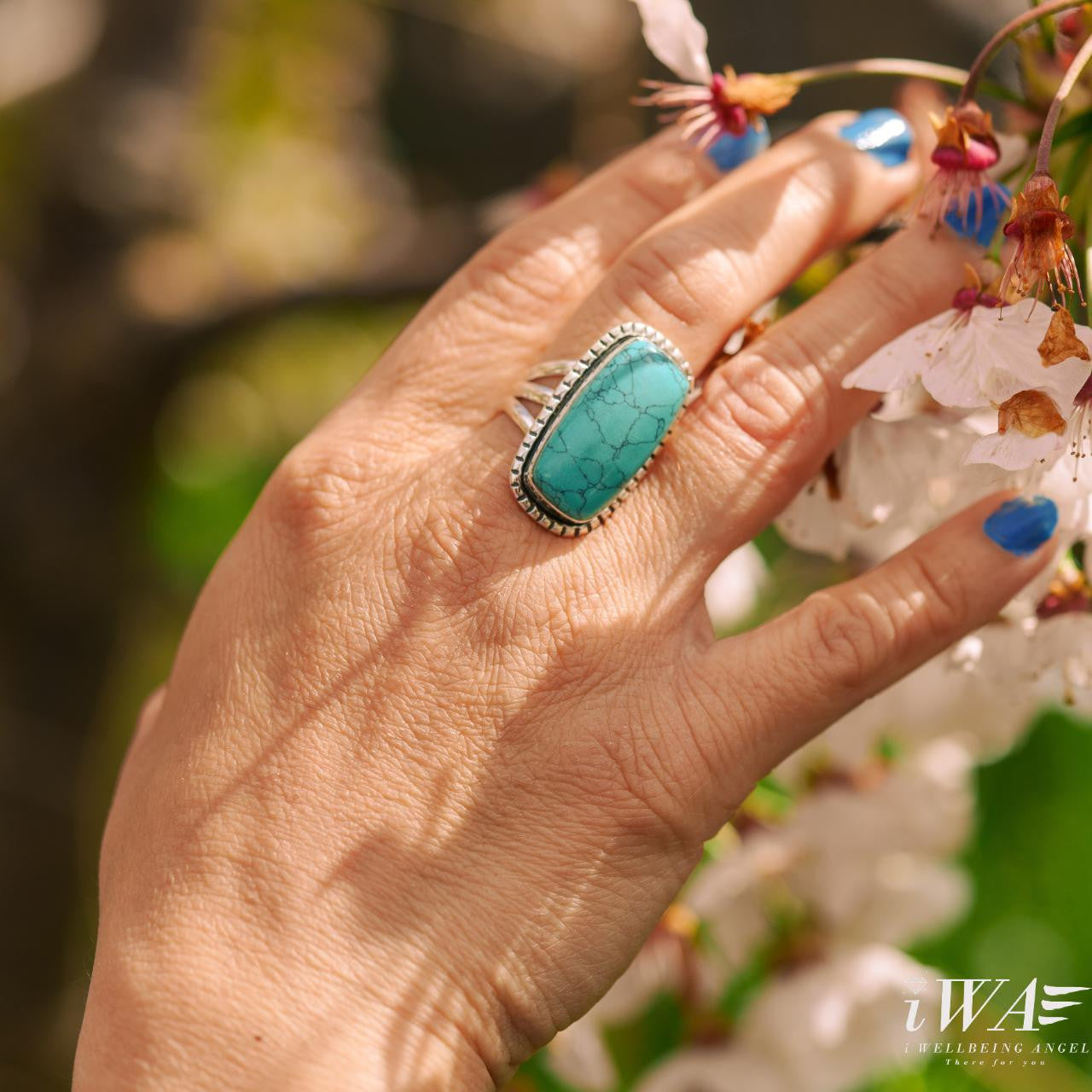 Turquoise Rectangle Trois gemstone ring