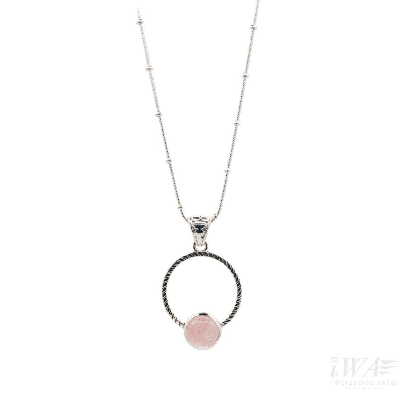 Rose Quartz Circulus Pendant Silver Jewellery