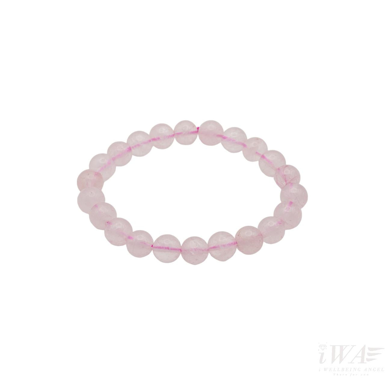 Rose Quartz Crystal Bracelet dark 8mm