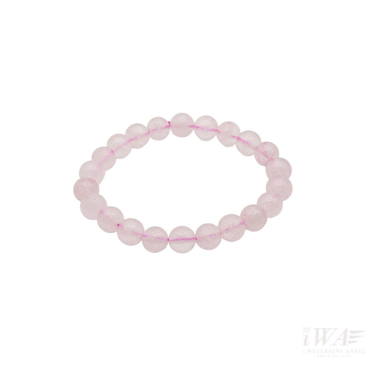 Rose Quartz Crystal Bracelet dark 8mm