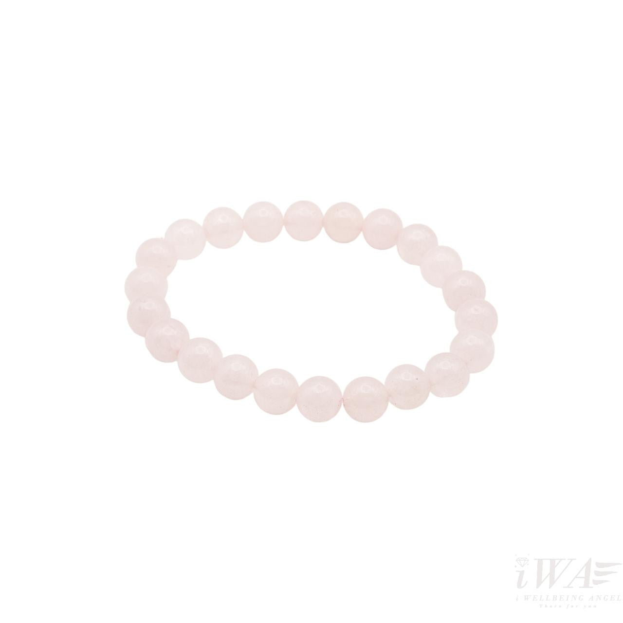 Rose Quartz Crystal Bracelet light 8mm