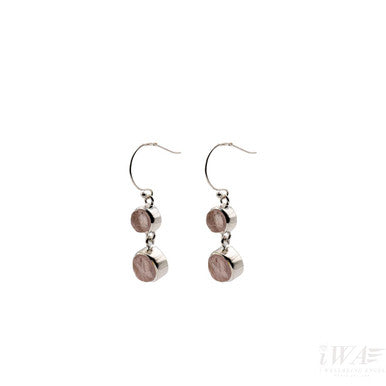 Rose Quartz Dangle hook earrings