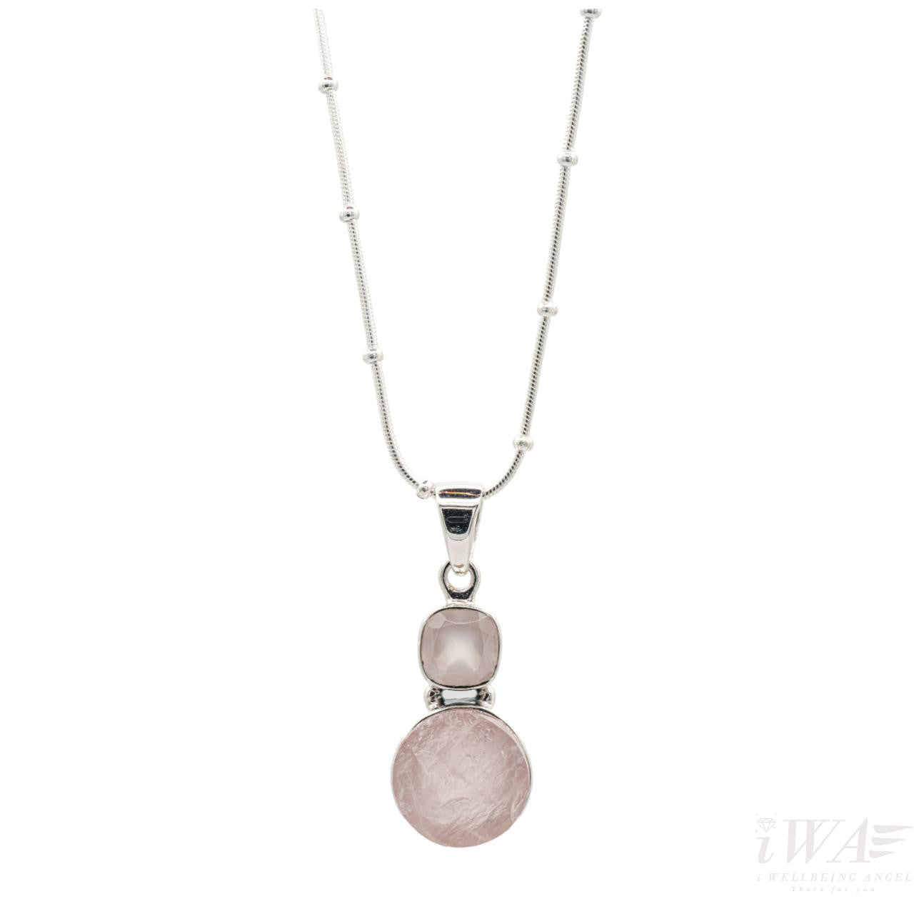 Rose Quartz Dangle pendant Silver Jewellery